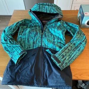 Patagonia XS Women’s Insulated Ski/Snowboard Jacket -  Teal Abstract Print